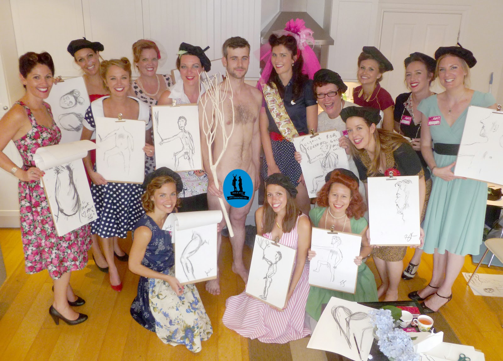 Fabulous elegant Hen Do Life Drawing party with a 40’s style theme! 