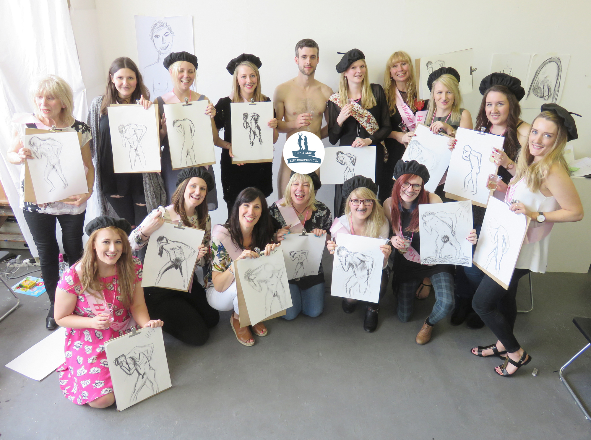 One happy hen party after our life drawing event! 